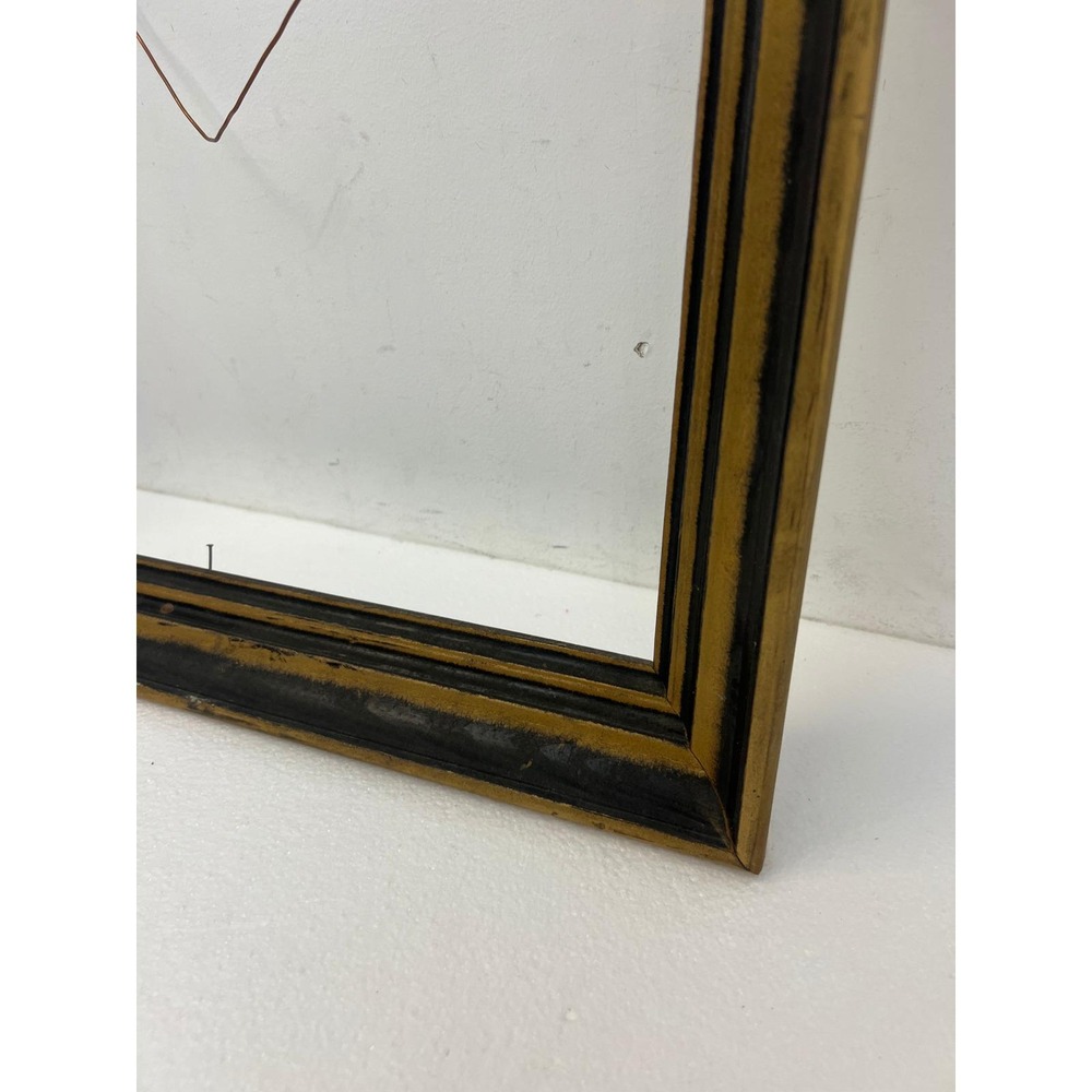 Vintage Wood Picture Frame 16x20 Black Gold Mid Century Wooden Carved Wall Art - Picture 13 of 16